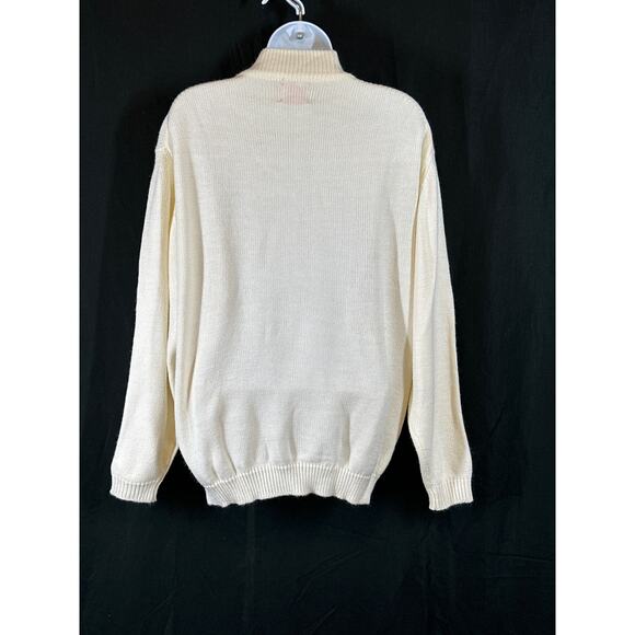 CHINAWEAR USA VTG Sweater M Cream Cottagecore Quite Luxury Embroidered Mock Neck - Picture 7 of 15